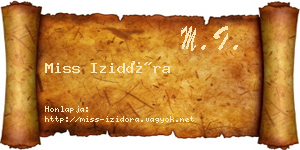 Miss Izidóra névjegykártya